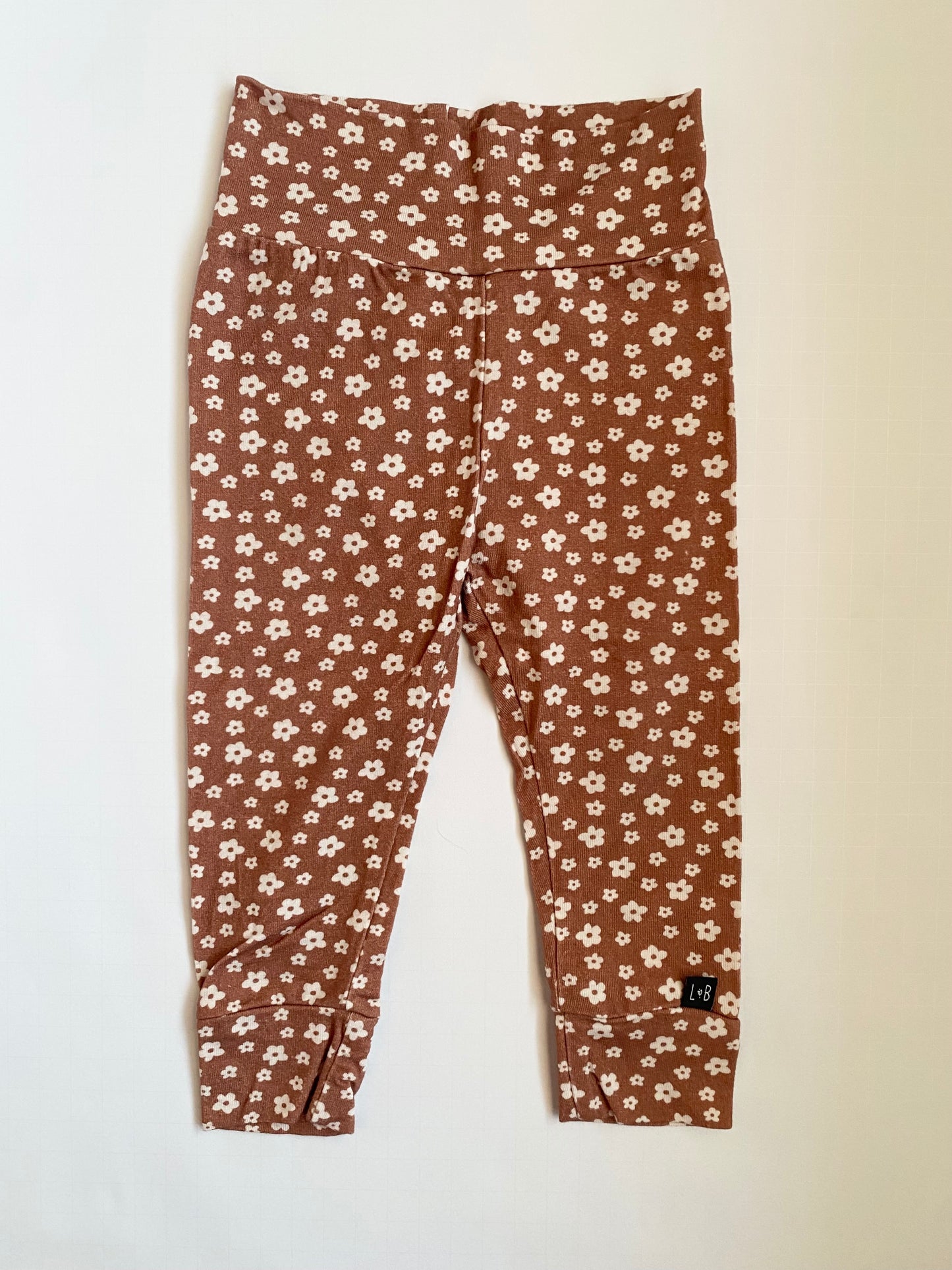 Lou & Bear Rust floral leggings 6-12 mo