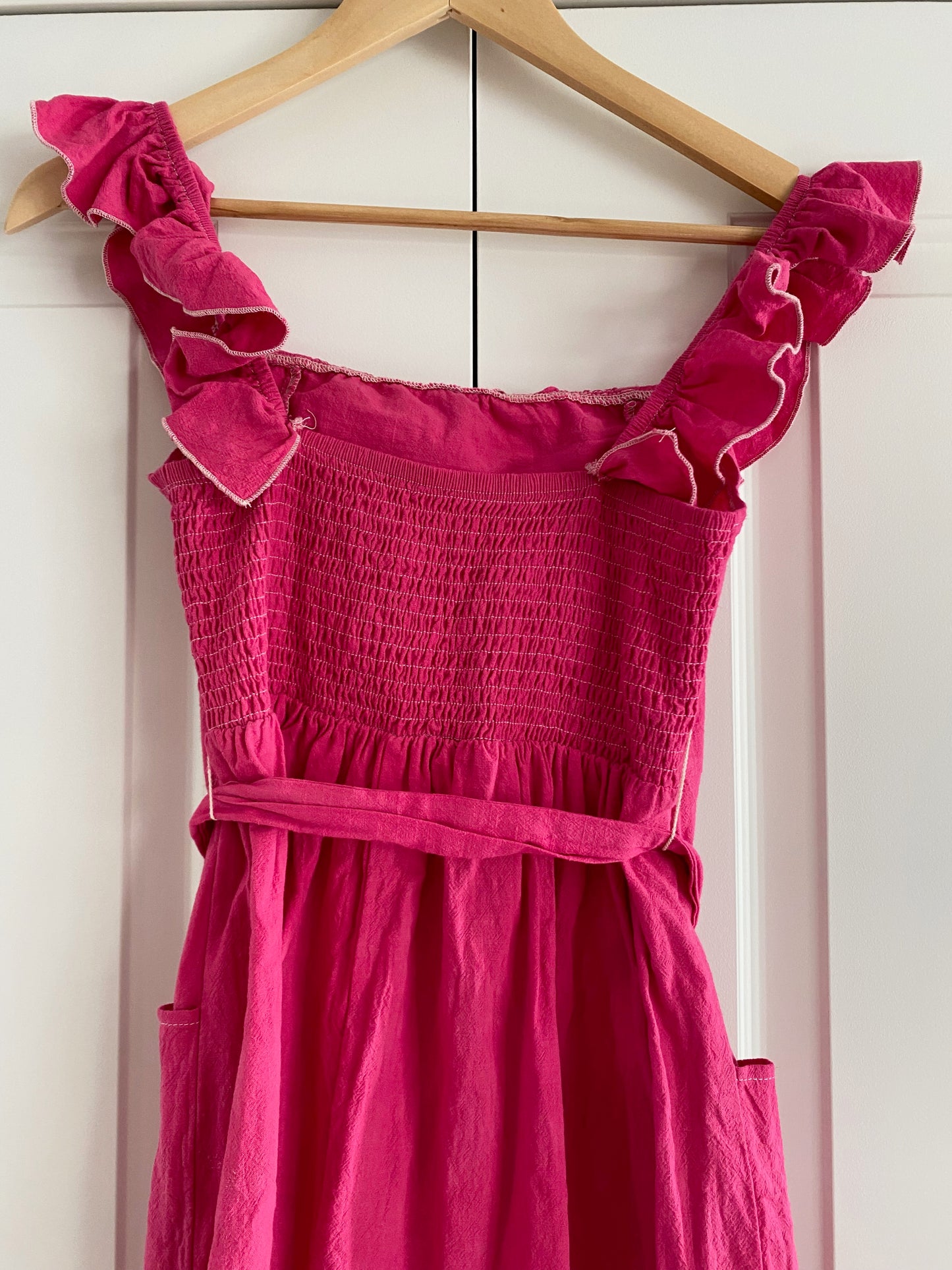 Pink square neck dress SM