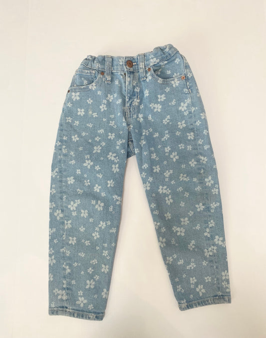 Old Navy OG Straight Cut Floral Denim 6 years