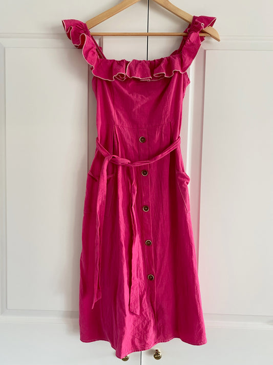 Pink square neck dress SM